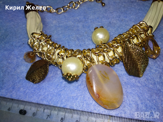 ГИЗДАВА МОДНА ВИНТИДЖ АРТ ГРИВНА ХЕНД - МЕЙД БИЖУ 44157, снимка 5 - Гривни - 44756145