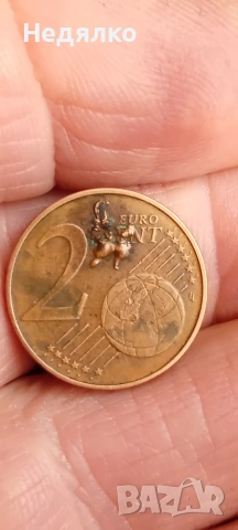 2 евро цента 2003г,Австрия,мега дефект,куриоз , снимка 2 - Нумизматика и бонистика - 53921863