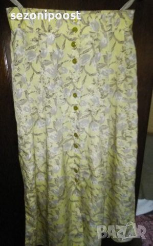 Дамска чисто нова красива дълга лятна сатенена пола от прохладна материя!, Немачкаема!-С,М,Л💛👒💛