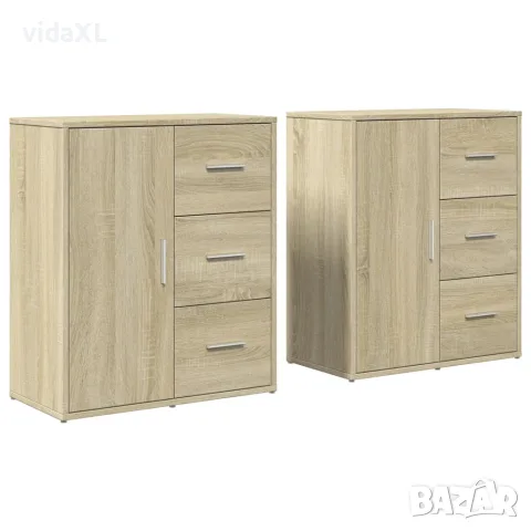vidaXL Сайдборди, 2 бр, дъб сонома, 60x31x70 см, инженерно дърво
