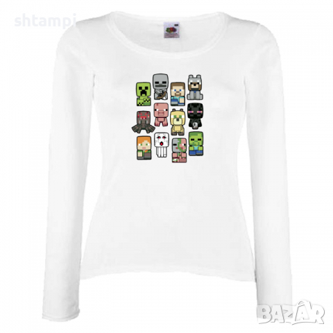 Дамска тениска Minecraft Drawing Characters Minecraft,Игра,Забавление,подарък,Изненада,Рожден Ден., снимка 4 - Тениски - 36520940