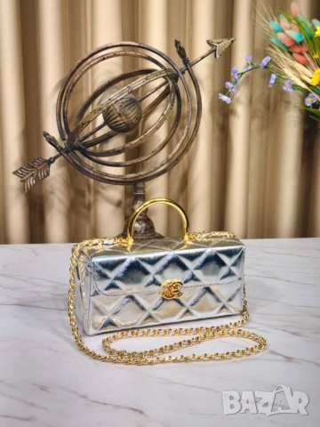чанти CHANEL - Leather Box Bag Small ↔️ 22 cm ↕️ 10 cm , снимка 4 - Чанти - 51883156