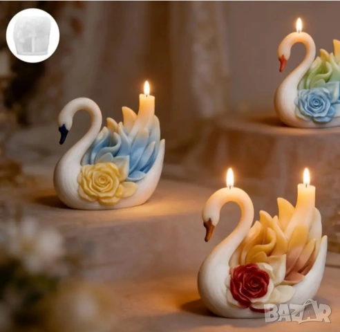 Молд лебед с роза, снимка 2 - Форми - 53059355