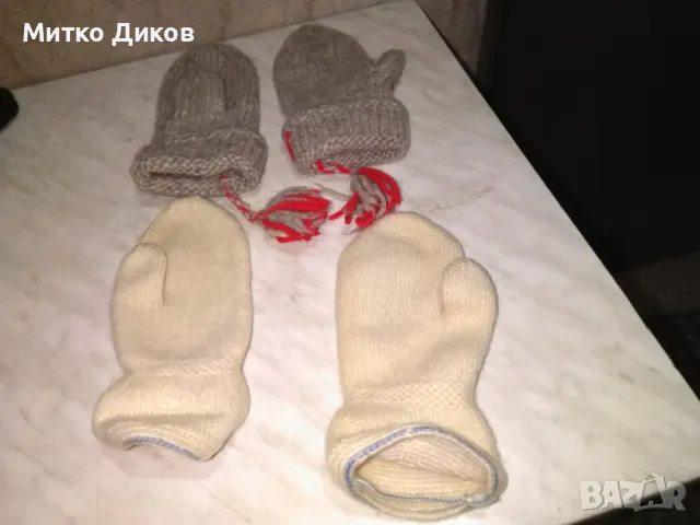 Вълнени ръкавици ръчно плетени нови дебела вълна с един пръст