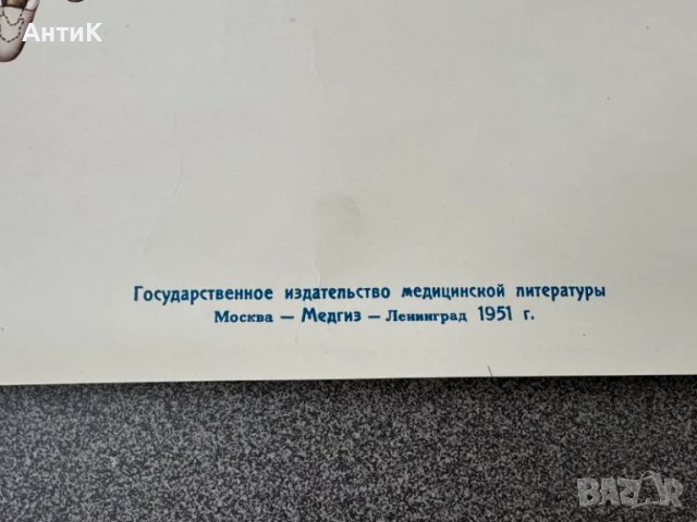 Комплект Соц Медицински Плакати 1951 година, снимка 9 - Антикварни и старинни предмети - 49938826