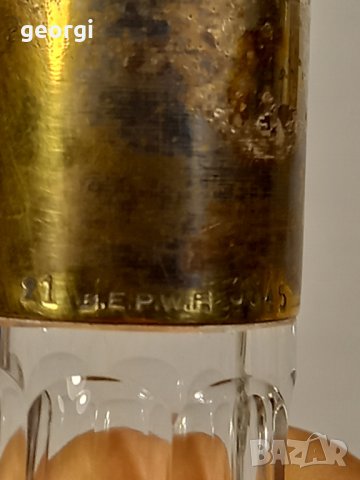 Ретро кристален декантер с метален обков , снимка 5 - Колекции - 42899869