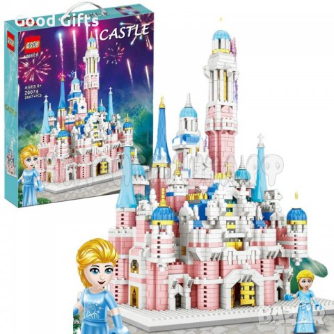 Голям Детски конструктор Замък Уолт Дисни с принцеса , 2607 части