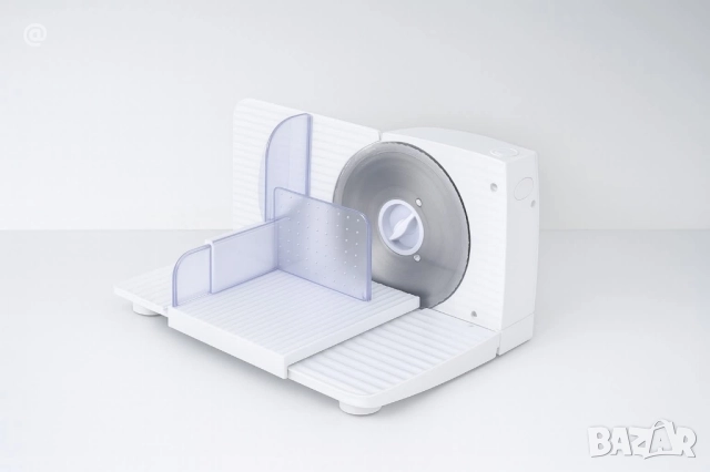 55лв с 2години гаранция! Колбасорезачка Rosberg R51990A, 150W, острие от нер. стомана 15см., Бял, снимка 2 - Други стоки за дома - 52314162