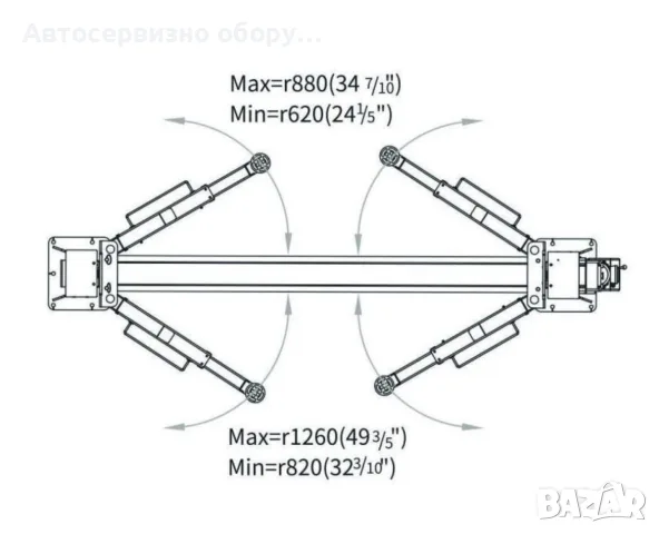 Двуколонен автомобилен подемник ROCKFORCE RF4.0-2DE, 4 тона, 220V с електрически контри , снимка 8 - Други инструменти - 55944371