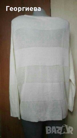 Бял пуловер, с голям размер👕🍀 XL👕🍀арт.807, снимка 3 - Блузи с дълъг ръкав и пуловери - 30274903