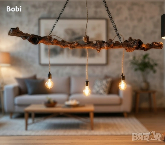 Дървен полилей 