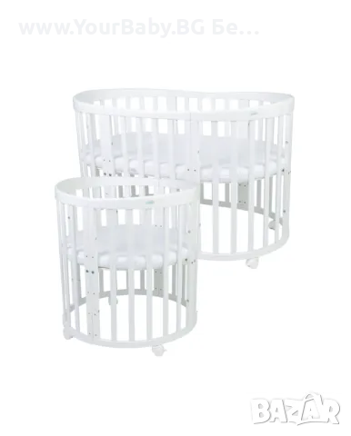Натурален к-т дървена кошара за бебе 7в1 Овал, Детско легло 0-10 год., снимка 12 - Кошарки - 50282073