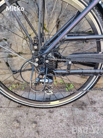 28 цола електрически алуминиев велосипед с 21 скорости усилени капли амортисьори предни като нов , снимка 12 - Велосипеди - 52818762