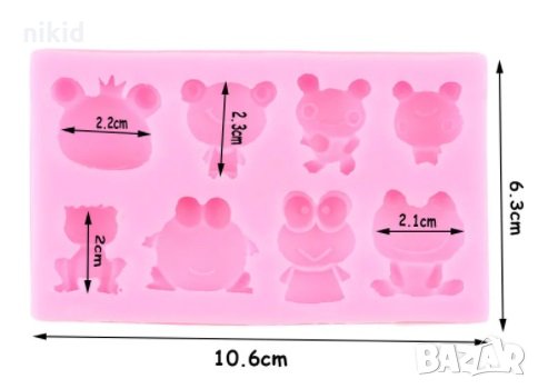 Жаба Жаби Жабки силиконов молд форма декорация украса торта фондан шоколад гипс, снимка 2 - Форми - 31269118
