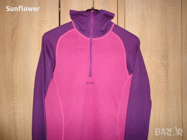 Дамска мерино термо блуза Devold Active розова, размер L 80% мериносова вълна, 20% полиамид  , снимка 3 - Блузи с дълъг ръкав и пуловери - 51732511