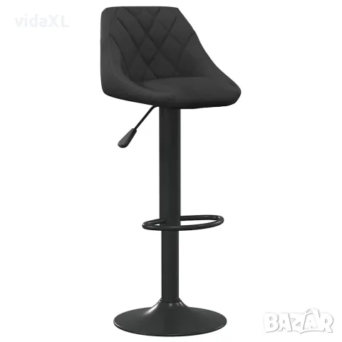 vidaXL Бар табуретка, черна, кадифе