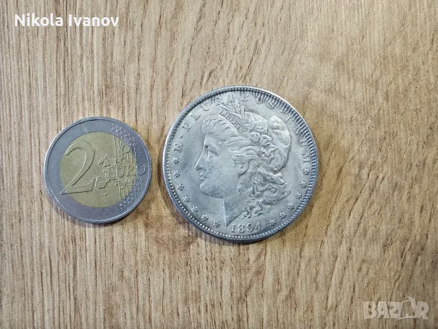 Американски долар | 1 Dollar Morgan | винтидж сувенирна колекционерска монета | посребрена |подарък, снимка 7 - Нумизматика и бонистика - 56246209