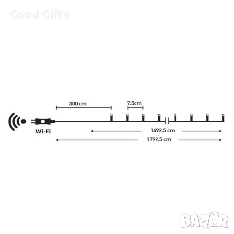 Коледни лампички с управление от телефон, 200 LED, Многоцветни/Топло бяло, снимка 5 - Лед осветление - 42715988