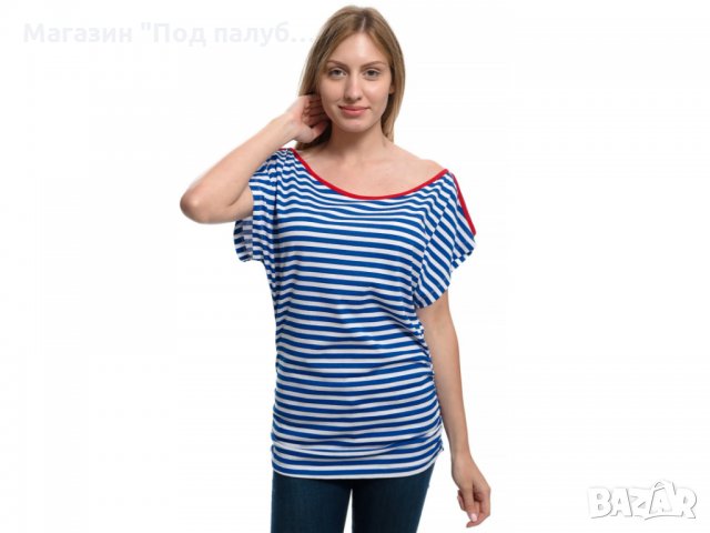 РАЗПРОДАЖБА!!! Нова дамска ефектна моряшка блуза-туника на райе, снимка 11 - Тениски - 30313636