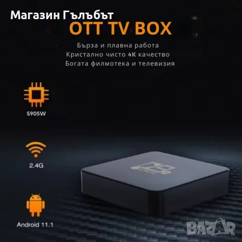 D9Q Mini Smart TV Box Android 4K Ultra HD превръща всеки обикновен телевизор в Smart TV