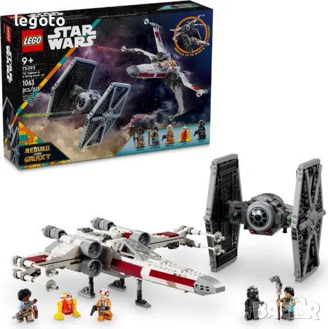 НОВО ЛЕГО 75393 Стар Уорс  TIE изтребиел и X-крилен изтребител LEGO 75393 Star Wars The TIE Fighter , снимка 3 - Конструктори - 47664398