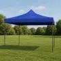 Сгъваема бяла и синя шатра 3x3 м тип „Хармоника“ – Водоустойчива, здрава конструкция и бърз монтаж, снимка 2