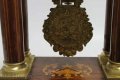 Френски каминен портален часовник, дърво с интарзия, снимка 2