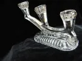 Кристален свещник за три свещи, снимка 5