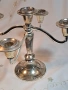 масивен метален посребрен свещник петица 32/4, снимка 4