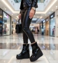 Боти на платформа - черен лак, снимка 3