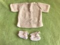 Нов Плетен Бебешки комплект елече, панталонки, терлички Ръчно плетени , снимка 5