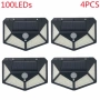 Соларни 100LED лампи с датчик - комплект 4 бр., снимка 1