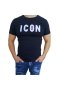 🛑Мъжка тениска ICON с бял надпис 🛑L , снимка 1 - Тениски - 36985207