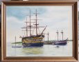 Картина Неустрашим от Карибски пирати англиски кораб маслени бои, снимка 1 - Картини - 44431740