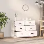vidaXL Сайдборд, бял, 100x40x75 см, бор масив, снимка 3