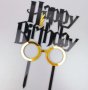 Happy Birthday стил Хари Потър harry potter пластмасов черен топер украса декор за торта рожден ден , снимка 3