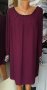 УНИКАЛНО КРАСИВА рокля в цвят марсала с пайети по ръкавите и около деколтето , снимка 1 - Рокли - 38969331