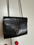 Черна кожена чанта , снимка 1 - Чанти - 44775843