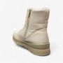 Дамски бежови боти с връзки и цип и топъл каракул модел: b1103-2 beige, снимка 3