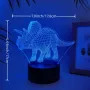 Холограмна 3D LED лампа-Трицератопс,RGB Седемцветен Интелигентен Контрол,USB, снимка 9