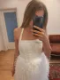 Елегантна бяла рокля с пера , снимка 7