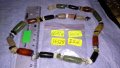РАЗКОШНА ХЕНД-МЕЙД РЕТРО АРТ ОГЪРЛИЦА КОЛИЕ НАТУРАЛНИ ПОЛУСКЪПОЦЕННИ ЮВЕЛИРНО ШЛИФОВАНИ КАМЪНИ 34529, снимка 4