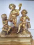 БРОНЗОВА СКУЛПТУРА 19-ВЕК Франция ДЕЦА МУЗИКАНТИ ВЪВ ПОЗЛАТА , снимка 9