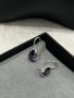 Сребърни обеци "purple stone", снимка 1 - Обеци - 44210013