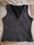 ZARA пуловерче без ръкав черно със златна нишка M размер, снимка 1 - Блузи с дълъг ръкав и пуловери - 31198707