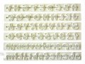 6 релси Малки и Главни заоблени букви Азбука Латиница числа пластмасови форми резци за фондан торта, снимка 1 - Форми - 36880400