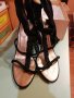 LJO by Jennifer Lopez, черни сандали с връзки и елементи от естествена кожа , снимка 1 - Дамски обувки на ток - 29711116