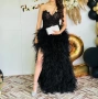 Черна абитуриентска рокля с корсет и пера - Р-р S/M, снимка 3