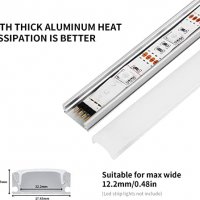 Нови 6 броя алуминиев профил 1 метър за LED ленти Капак осветление, снимка 2 - Други - 40079919