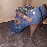Дамски дънкови обувки,номер 37, снимка 3 - Дамски обувки на ток - 35294980